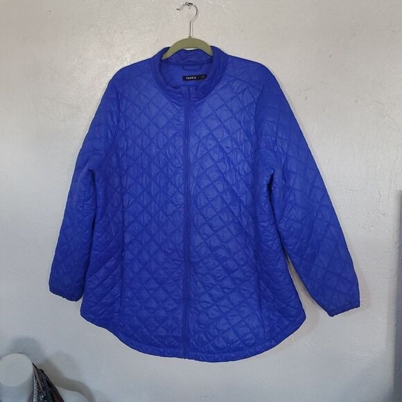 Torrid Cobalt Blue Diamond Quilted Puffer Jacket Size 2 - Picture 5 of 12